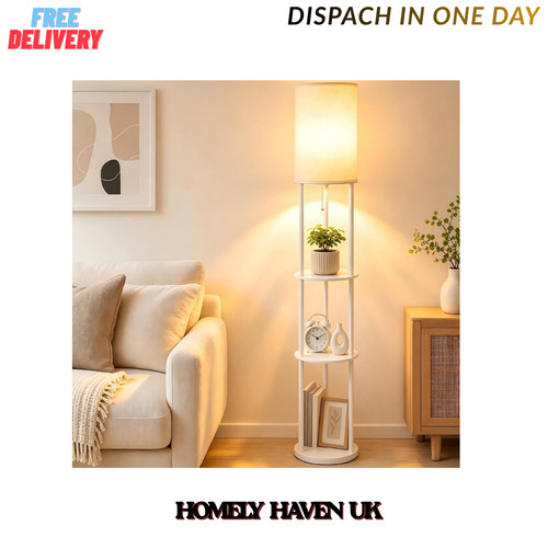 Floor lamp with - lamp, shelves,