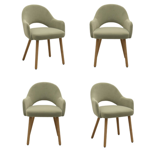 Set sage green - green, velvet