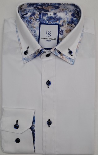 White double collar with - double,