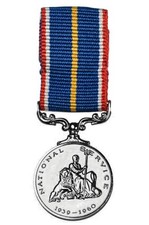 Vintage Soldiers Veterans 'National Service 1939-1960' Miniature Campaign Medal