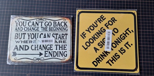 Humorous metal bar signs - humorous,