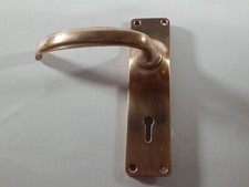 1x Vintage Antique Solid Brass Spring Loaded Door Handles Pull #2072