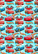 DISNEY CARS Birthday Gift Wrap - Lightning McQueen Wrapping Paper - Disney