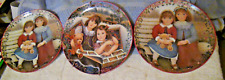 (3)Bradford Exchange Collector Plates "Sisters Are Blossoms" Chantal Poulin 1995
