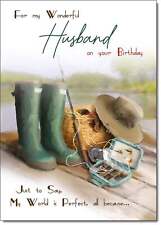 Doodlecards Husband Birthday Card Fishing