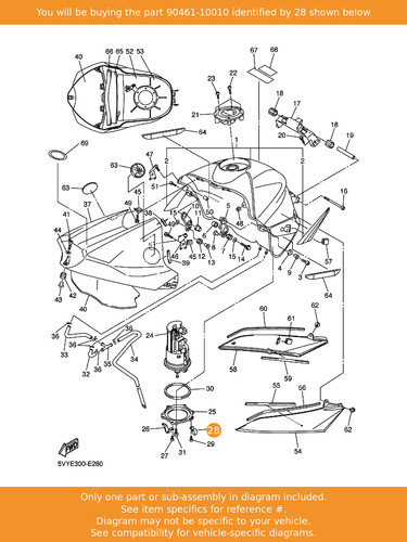 Yamaha clamp 90461 - yamaha, 90461-10010