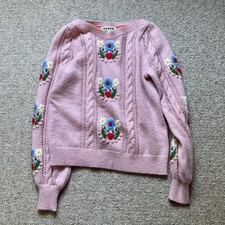 Boden Pink Floral Jumper Size