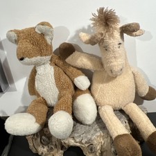 Vintage Manhattan Toys horse 27cm and Fox 24cm ( seated)  Soft Plush Toy 