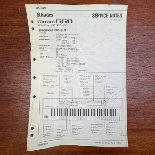 Vintagre rhodes model 660 - rhodes,