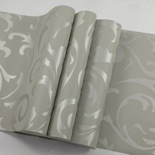 Luxury Damask Embossed Flock Texture Non-Woven Wallpaper Roll Bedroom Livingroom