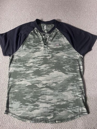 Hollister camo henley - camo, t-shirt