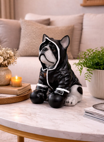 Black boxing french bulldog - black,