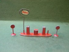 Vintage Diecast Petrol Pumps & Signs with Tinp Esso Garage Sign by Unknown Maker