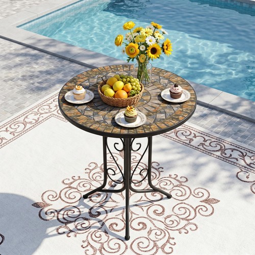 Round bistro table quilt star - bistro,
