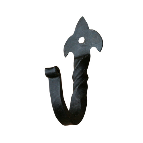 Hook black wrought iron door - hook, iron,