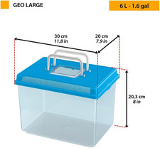 Ferplast GEO Large Plastic Aquarium Tank for Small Animals and Turtles, 30x20...