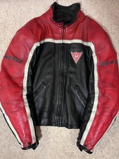 Dainese Leather Motorbike Racing Motorcycle Jacket - Size 56 with Protection