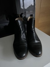 Joules Langham Black Leather Chelsea Boots Size Uk 6 Eu 39