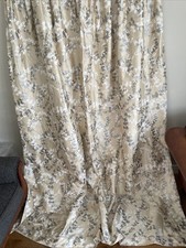 Pair LAURA ASHLEY 100% SILK HAWTHORN pale bamboo Fleece Lined Curtains W49” D98”