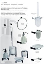 QUALITY ITALIAN JENDICO CHROME ON BRASS CERAMIC BATHROOM ACCESSORIES - TEGAN