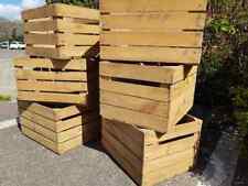 Wooden Crate Boxes Storage Apple Fruit Plain Wood Box Craft Crates - 4 Slatted.