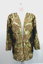 Bead Decorated Jacket - Size L - black with heavy decorations edge to edge