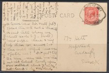 GB Yorkshire KGV 1926 "CHAPEL LE DALE, CARNFORTH" TRD Rubber on Local Postcard