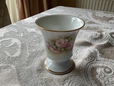 vintage limoges bud vase pink roses