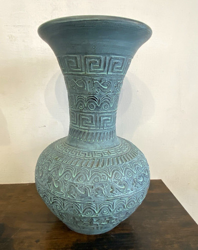 Ceramic urn vase - urn, key