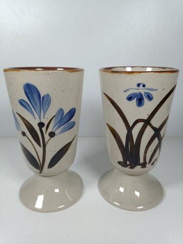 Stoneware pair cups - stoneware, goblets