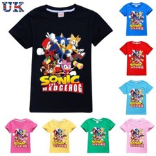 Kids Sonic the Hedgehog Cartoon T-Shirt Boys Girls Casual Short Sleeve Tee Tops