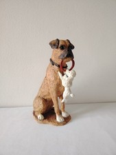 Border Fine Arts Figurine Big Dog Little Dog Boxer And Poodle Ornament 