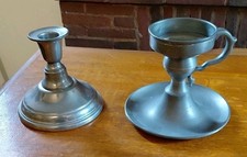 2 Pewter Candlesticks Tallest
