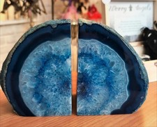Pair Of Blue Agate Bookends