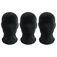 3 Black Full Face Mask Head