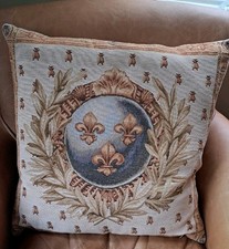 Vintage French Tapestry Cushion Cover 45 X 45cm Feather Pad Goblus Aubusson