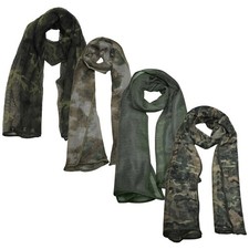 Scrim Net Neck Scarf Military