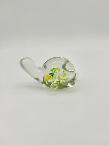 Vintage art glass turtle - glass,