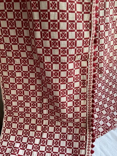 Vintage fabric red - white, check