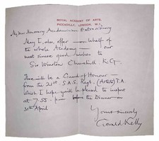 SIGNED NOTE, SIR GERALD KELLY