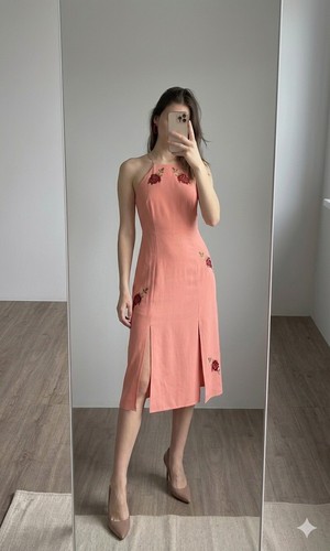 Topshop pink embroidered - topshop,