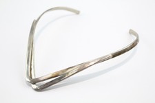 Sterling Silver Necklace Torque Collar Mexico Modernist (57g)