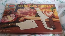 Vintage Melitta Freezer Saw &Meat Chopper Set Rosewood Handles Boxed Kitchenalia