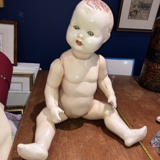 Vintage British Made Hard Plastic Doll 1930’s  M Sarold 63cm Needs Loving