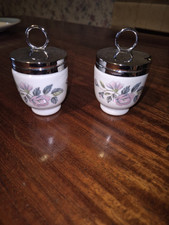  Royal Worcester June Garland Small Egg Coddlers - VGC