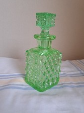 Victorian Antique Glass Green Decanter.Glows Under UV Light.