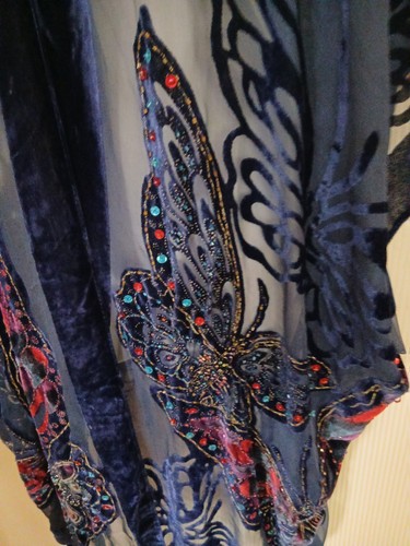 Pure silk navy kimono - navy,