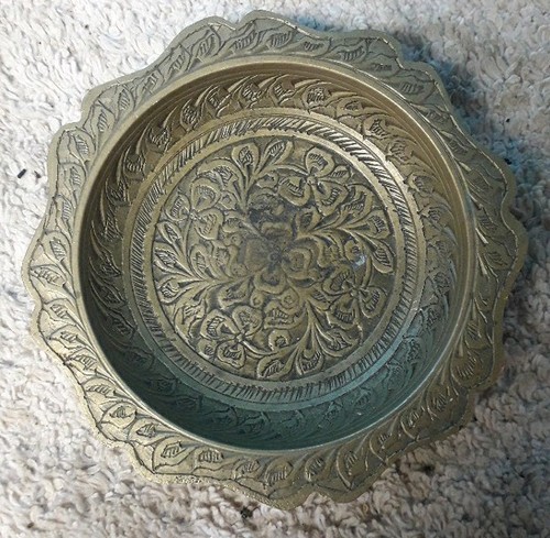 Vintage brass hand engraved - vintage,