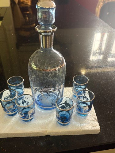 Murano blue decanter with
