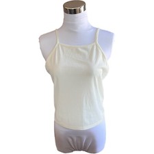 Nordstrom BP Tank Top Womens XL Ivory Sleeveless Scoop Neck Ribbed Stretch